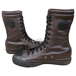 Converse All Star XHI Extra Calf High Brown Leather Sneaker Boot Womens 6.5 RARE
